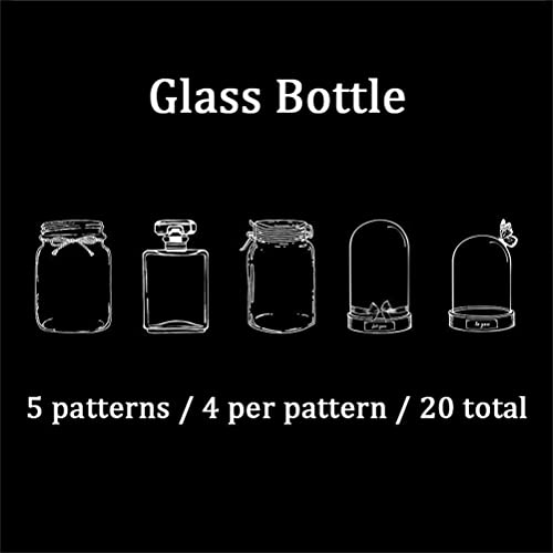 20pcs Transparente Getrocknete Blumenhesezeichen -Glaswarenaufkleber, Exquisite Dekoration für Lesebegeisterte, Ideal für Eltern-Kind-Aktivitäten (Typ-3) von Marhynchus