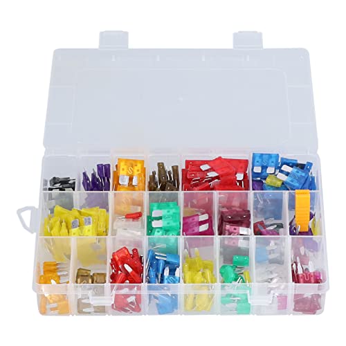 300-teiliges KFZ-Flachsicherungs-Sortiment-Kit,Elektronisches Bauteil Sicherung Mittleres Kleines PES-Ersatzsicherungs-Ersatzkit mit Clip 32 V von Marhynchus