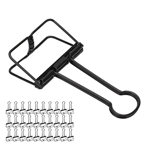 30pcs Kleine Bindemittelklammern 2 Zoll Hohl aus Starke Klemmung für Papiere Tickets Metall (BLACK) von Marhynchus