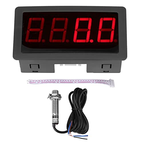 4 Digitaler Roter/blauer,Elektronisches Bauteil andere Sensoren Elektronisches Bauteil andere Sensoren Tachometer + Hall-Näherungsschaltersensor NPN,LED-Tachometer-Drehzahlmesser(Rot) von Marhynchus