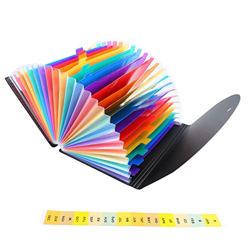 A4 -Größe Erweiterender Dateiordner 24 Taschen Bunt Tabs Akkorde -Dateitasche für Dokumente Büro, Platzeinsparung, Wasserdichtes Material A4 -Größe Erweiterender Dateiordner 24 Taschen Bunt Tabs Akkorde -Dateitasche für Dokumente Büro, Platzeinsparung, Wasserdichtes Material von Marhynchus