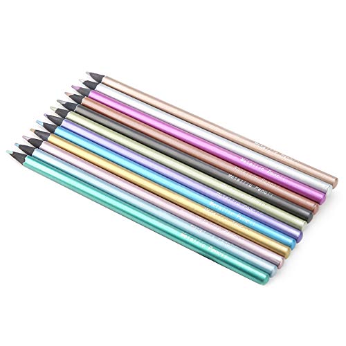 Eine Reihe von Metallischen Bleistiften von Farben - 12 Einzigartige und Glänzende Farben - Antribing Technologie Schwarze Holzstifte Zum Färben und Zeichnen Ideal für Anfängerprofis Eine Reihe von Metallischen Bleistiften von Farben - 12 Einzigartige und Glänzende Farben - Antribing Technologie Schwarze Holzstifte Zum Färben und Zeichnen Ideal für Anfängerprofis von Marhynchus