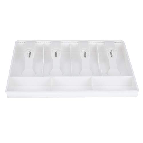 Ersatz-Kasseneinsatz, Kunststoffschale für 4 Scheine und 3 Scheine, Stabil, Leicht, Praktisch, übersichtlich, weiß (WHITE) von Marhynchus