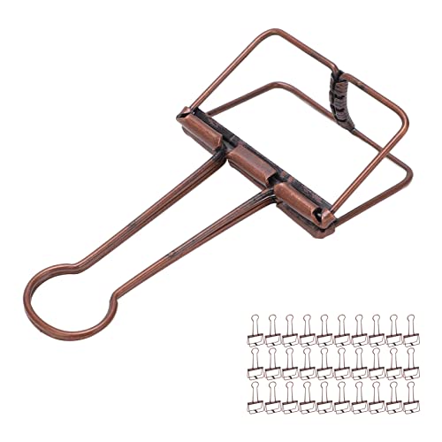 Kleine Bindemittel Clips 2 Zoll Hohlaus Starkes Klemme für Papierkarten 30pcs Metallbindemittel Clips (Kupferfarbe) von Marhynchus