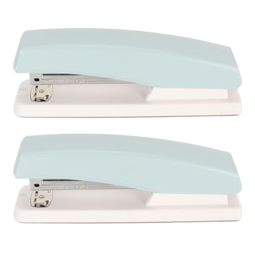 Kompakt Kleiner Hefter 20 Blechkapazität Verhindern Schlupftretable Office School Home 2pcs (BLUE) von Marhynchus