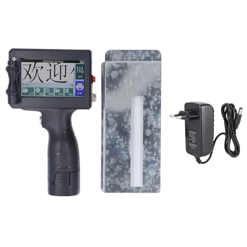 Marhynchus Handheld-Tintenstrahldrucker Tragbarer Intelligenter LED-Touchscreen ohne Patrone für Textetiketten-Barcode AC110-240V (EU-Stecker) von Marhynchus