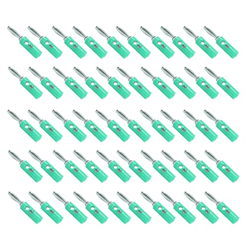 Marhynchus Mehrzweck -Bananen -Steckeranschluss, Niedriger Transmissionssignalverlust für Solarzellen, 50 Stecker (GREEN) von Marhynchus