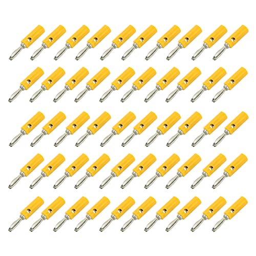 Marhynchus Mehrzweck -Bananen -Steckeranschluss, Niedriger Transmissionssignalverlust für Solarzellen, 50 Stecker (YELLOW) von Marhynchus