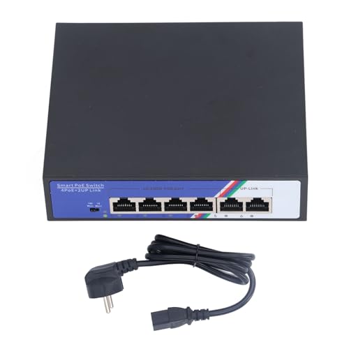 Marhynchus PoE-Switch, Nicht Verwalteter POE-Ethernet-Switch, 6 Ports, 1,2 Gbit/s, Netzwerk-Switch, Plug-and-Play, 100–240 V (EU-Stecker 100-240 V) von Marhynchus