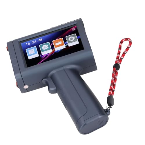 Marhynchus Tragbarer Hand-Tintenstrahldrucker, 4,3-Zoll-Farb-HD-LED-Touchscreen, 600 DPI, 12,7 Mm, Kit mit Patrone für Text, 2D-Code, Barcode (EU-Stecker 100–240 V) von Marhynchus