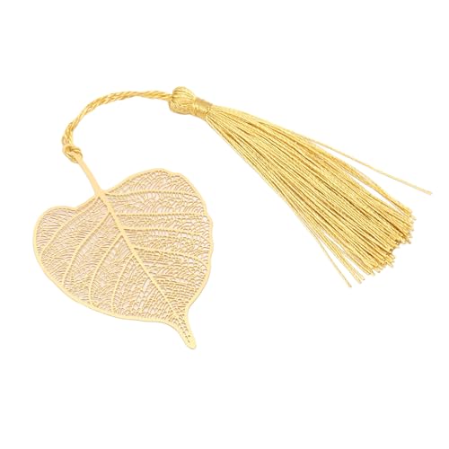 Metal Leaf Lesezeichen mit Quasten Exquisite Dekor für Buchliebhaber Schriftsteller Leser, für Verwandte und Freunde Souvenirs (7,8 x 5,2 cm / 3,1 x 2,0 Zoll) von Marhynchus