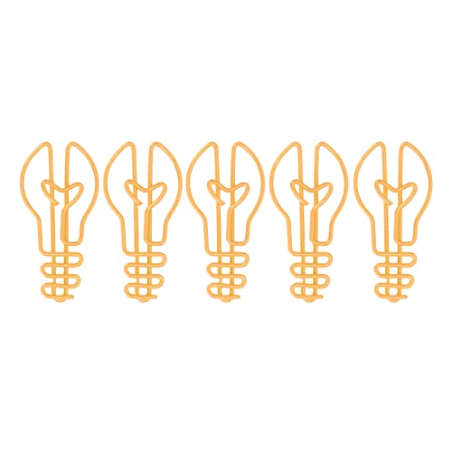 Metallic -Glühbirnenformpapierclips mit Erhöhtem Schlupfwiderstand für Büro, 100 Stück Süße Mini -Papier Clips für Scrapbooking und Kartenherstellung (YELLOW) von Marhynchus