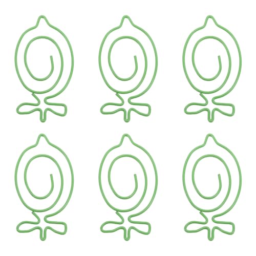 Schöne Fruchtförmige Papierclips, 100pcs Langlebige Metallclips für Büroschule Haus (Ananas) (grüne Zitrone) von Marhynchus