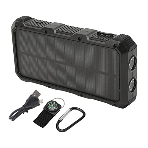 Tragbare Solarpanel Solar Ladegerät Power Bank 36800MAH Wireless Ladegeladen Tragbares Solarpanel mit 3 USB -Ausgängen LED -Licht für Camping -Notfall Im Freien (Black) von Marhynchus