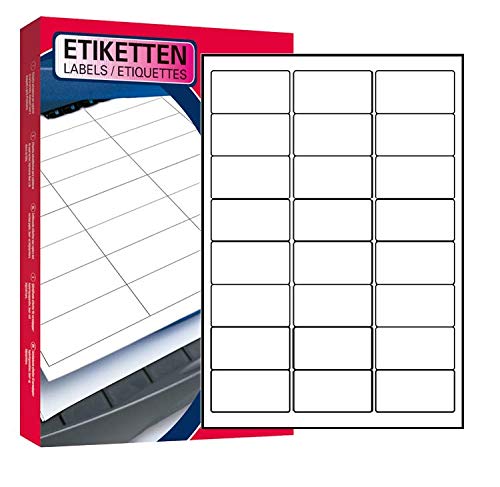 10 Blatt Drucker Universal Etiketten 63,5 x 33,9 mm Namensschild Selbstklebend DIN A4 (240 St. Etiketten) Adressetiketten Laser Copy Inkjet Hinweisschilder von Mari-Medienverpackungen