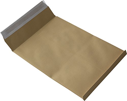 100 St. DIN B4 Faltenversandtaschen braun Stehboden und 20 mm Falte 130 gr. Kuvert 250x353x20 mm Haftklebend Briefumschläge HK Briefhüllen von Mari-Medienverpackungen