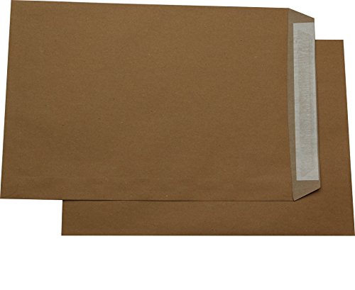 100 St. Versandtaschen Briefumschläge C4 A4 braun haftklebend ohne Fenster 229x324 mm HK von Mari-Medienverpackungen