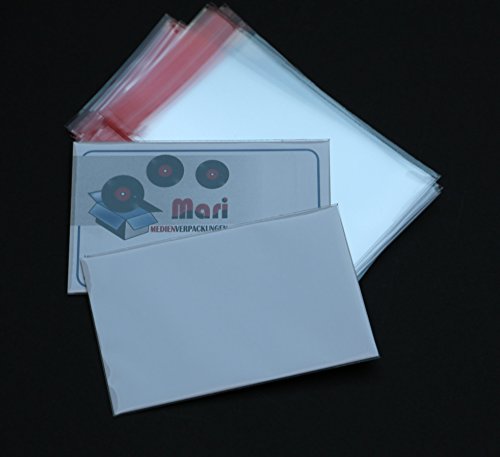 100 St. Visitenkarten Klarsichthüllen hochtransparent 56 x 86 + 16 mm Klappe 30 mµ mit Klappe und Verschluss von Mari-Medienverpackungen