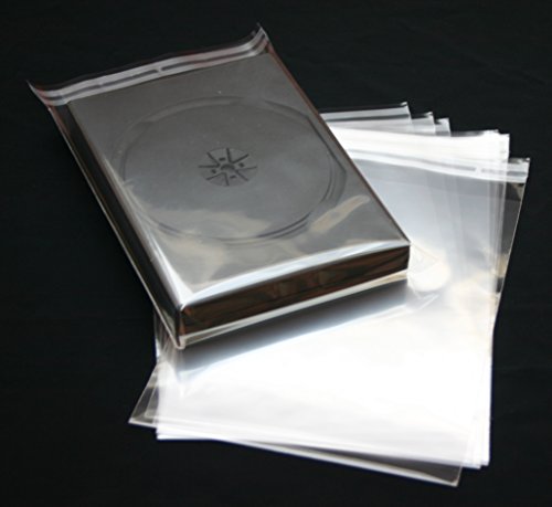 100 Stück DVD Hüllen Schutzhüllen Folienhüllen mit Adhäsionsverschluss bis 27 mm DVD von Mari-Medienverpackungen