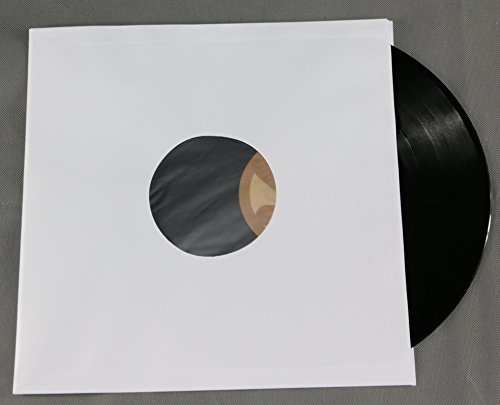 100 Stück LP Schallplatten Innenhüllen gefüttert 90 gramm reinweißes Papier Vinyl LP Maxi Single von Mari-Medienverpackungen