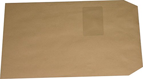 1000 Stück Versandtaschen Briefumschläge C4 A4 braun selbstklebend mit Fenster 229x324 mm SK von Mari-Medienverpackungen