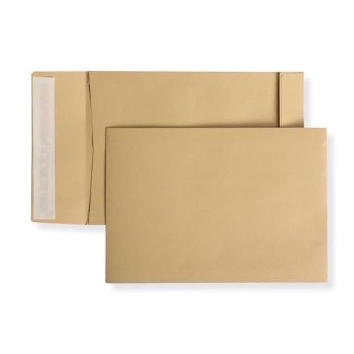 200 St. B5 Faltenversandtaschen braun mit 30 mm Falte 110 gr. Kuvert 176x250x30 mm Haftklebend Briefumschläge HK Briefhüllen von Mari-Medienverpackungen