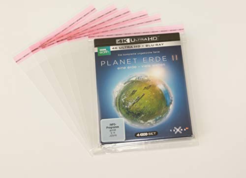 200 St. Folienhüllen für 15 mm 4K Ultra HD Blu-ray Box inkl. Pappschuber wiederverschließbar glasklar von Mari-Medienverpackungen