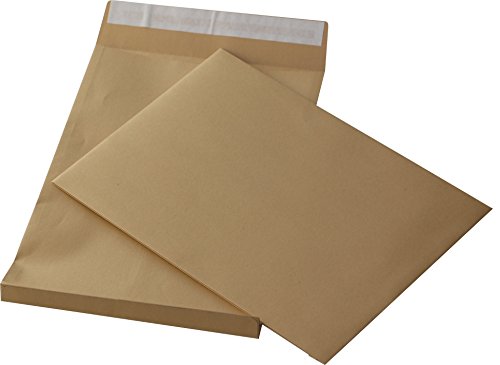25 St. C4 Faltenversandtaschen braun Stehboden und 20 mm Falte 130 gr. Kuvert 229x324x20 mm Haftklebend Briefumschläge HK Briefhüllen von Mari-Medienverpackungen