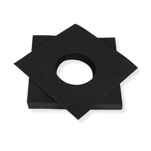 25 St. Single 7 Zoll Premium anthrazit/schwarz Innenhüllen 180 x 180 mm für Vinyl Schallplatten ungefüttert 80 gr. Papier mit Innenloch von Mari-Medienverpackungen