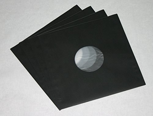 25 Stück LP Schallplatten Innenhüllen schwarz gefüttert 80 gramm Vinyl LP Maxi Single von Mari-Medienverpackungen