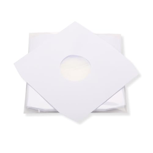 25 Stück LP Schallplatten Innenhüllen weiß mit Eckschnitt gefüttert Vinyl LP Maxi Single von Mari-Medienverpackungen