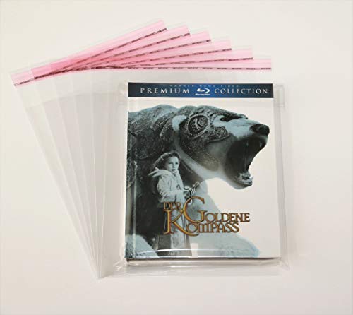 50 St. Blu-ray Mediabook Deluxe Schutzhüllen glasklar Bookshell 40 mµ mit Klappe und Verschluss von Mari-Medienverpackungen
