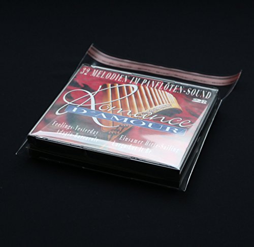 50 St. Schutzhüllen für Doppel CD Jewel Case und 4-Fach CD Box 169 x 138 mm + 64 mm Klappe 40 mµ Folie hochtransparent von Mari-Medienverpackungen