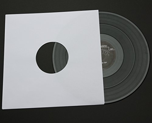 50 St. Single 7“ Deluxe Innenhüllen 180x180 mm reinweiß für Vinyl Schallplatten ungefüttert 90 gr Papier mit Innenloch von Mari-Medienverpackungen