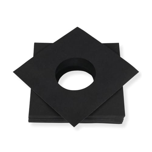 50 St. Single 7 Zoll Premium anthrazit/schwarz Innenhüllen 180 x 180 mm für Vinyl Schallplatten ungefüttert 80 gr. Papier mit Innenloch von Mari-Medienverpackungen