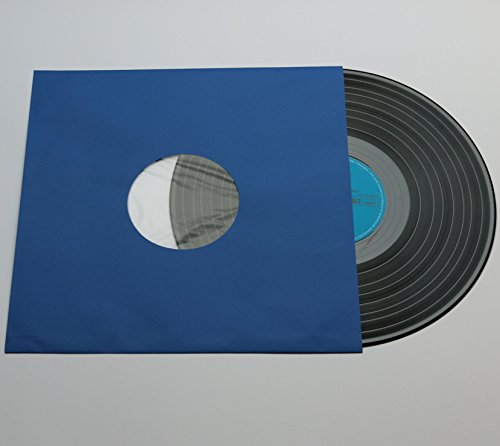 50 St. blaue Innenhüllen für Langspielplatten Maxi Single Vinyl Schallplatten 309x301/304 mm gefüttert 80 gr. Premiumpapier von Mari-Medienverpackungen