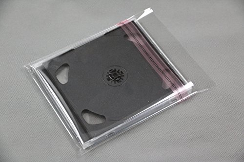 CD DVD Blu ray Box Schutzhüllen Folienhüllen mit Adhäsionsverschluss für 10 mm Jewel Case (500 St.) von Mari-Medienverpackungen