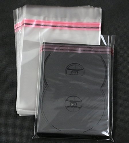 DVD Box Schutzhüllen Steelbook Folienverpackung mit Klappe und Adhäsionsverschluss bis 15 mm Case (200 St.) von Mari-Medienverpackungen