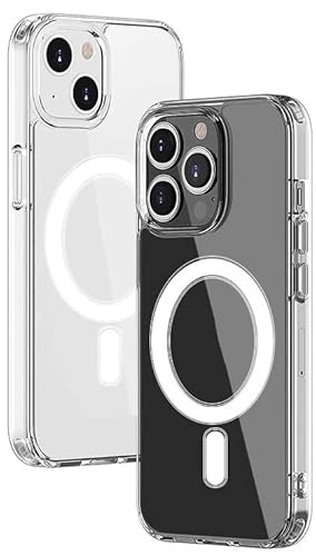 MarieLou Berlin Antigelb iPhone 12 Pro Max kompatibel mit MagSafe Zubehör Slim Stoßfeste Hülle Weich TPU und Harte PC Silikon Schutzhülle Case (Transparent) von MarieLou