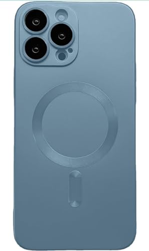 MarieLou Berlin I iPhone 15 I Plus I Pro I Max I Metallic Effekt Hülle I Kameraschutz I Flexibles TPU-Gel I Antigelb I kompatibel mit Apple MagSafe (Hellblau, 15 Plus) von MarieLou