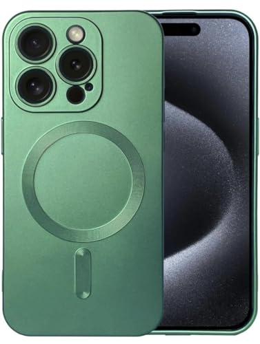 MarieLou Berlin I iPhone 16 I Plus I Pro I Max I Metallic Effekt Hülle I Kameraschutz I Flexibles TPU-Gel I Antigelb I kompatibel mit Apple Mag Safe (Grün, 16 Pro Max) von MarieLou