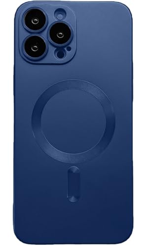 MarieLou Berlin I iPhone 16 I Plus I Pro I Max I Metallic Effekt Hülle I Kameraschutz I Flexibles TPU-Gel I Antigelb I kompatibel mit Apple Mag Safe (Navy Blau, 16 Pro Max) von MarieLou