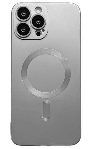 MarieLou Berlin I iPhone 16 I Plus I Pro I Max I Metallic Effekt Hülle I Kameraschutz I Flexibles TPU-Gel I Antigelb I kompatibel mit Apple Mag Safe (Silber, 16 Pro) von MarieLou