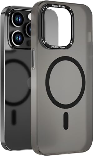 MarieLou Berlin Ultra-Slim Antigelb Hülle | für iPhone 14 | 14 Plus | 14 Pro I 14 Pro Max | Kompatibel mit Apple MagSafe Zubehör I Frosted Matt (Schwarz, 14 Pro) von MarieLou