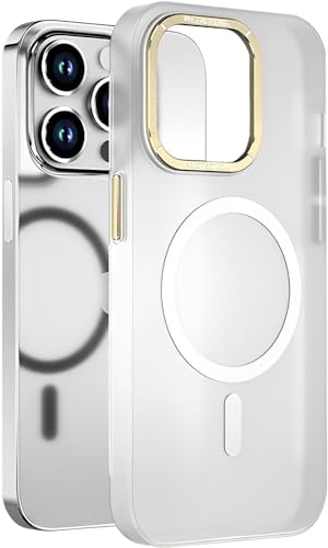 MarieLou Berlin Ultra-Slim Antigelb Hülle | für iPhone 15 | 15 Plus | 15 Pro I 15 Pro Max | Kompatibel mit Apple MagSafe Zubehör I Frosted Matt (Weiß, 15 Pro) von MarieLou