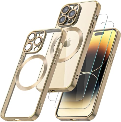 MarieLou Berlin | iPhone 14 Pro Max | Antigelb Hülle | Kompatibel mit Apple MagSafe Zubehör | Silikon (Gold) von MarieLou