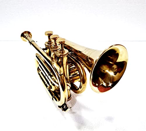 Trompete mit 3 Ventilen, Vintage-Stil, Messing, goldfarben von Marine Nautical Store
