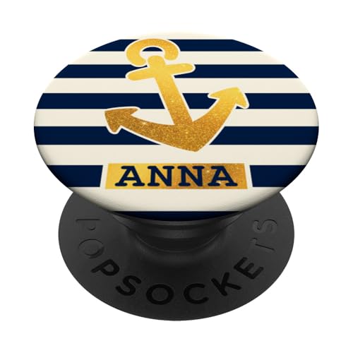Anna Name Vorname Maritimes Nautik Design Personalisiert PopSockets Klebender PopGrip von Maritime Trend Designs Namensgeschenke Ideen