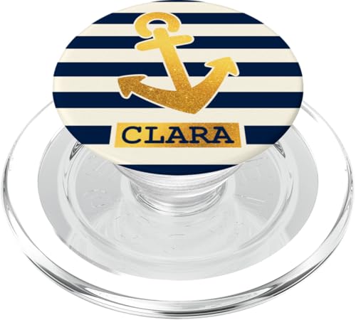 Clara Name Vorname Maritimes Nautik Design Personalisiert PopSockets PopGrip für MagSafe von Maritime Trend Designs Namensgeschenke Ideen
