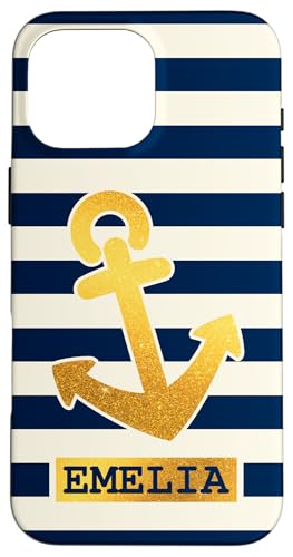 Emelia Name Vorname Maritimes Nautik Design Personalisiert Hülle für iPhone 16 Pro Max von Maritime Trend Designs Namensgeschenke Ideen
